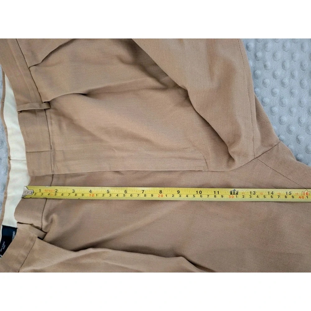 VTG Polo Ralph Lauren Pleated Herringbone Trouser Men 36x31* Beige Cotton Cuffed